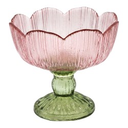 Clayre & Eef Teelichthalter Rosa Glas