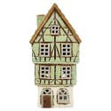 Clayre & Eef Teelichthalter Haus Grün Keramik