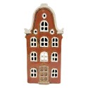 Clayre & Eef Tealight Holder House Orange Ceramic