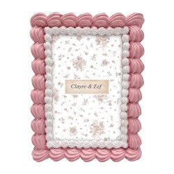 Clayre & Eef Bilderrahmen Rosa Kunststoff