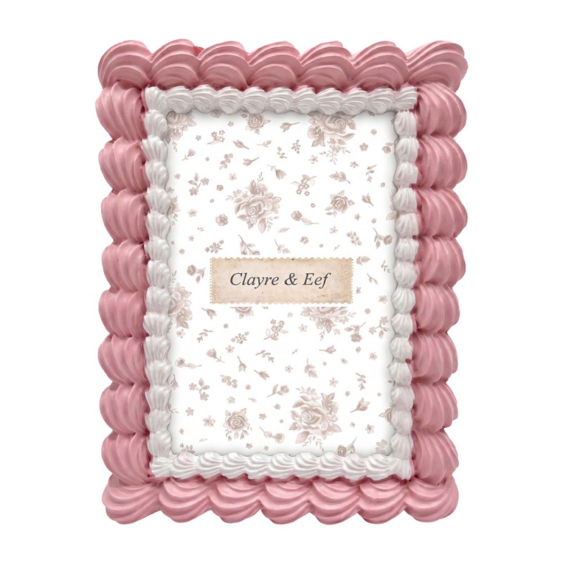 Clayre & Eef Bilderrahmen Rosa Kunststoff
