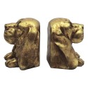 Clayre & Eef Buchstützen 2er-Set Goldfarbig Kunststoff