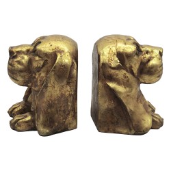 Clayre & Eef Buchstützen 2er-Set Goldfarbig Kunststoff