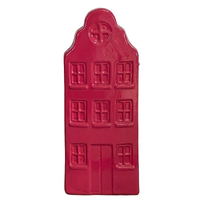 Clayre & Eef Dekorationsfigur Haus Rot Polyresin