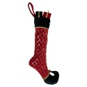 Clayre & Eef Weihnachtsdekorationsfigur Weihnachtsstrumpf 23x7x32 cm Rot Synthetisch
