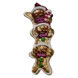 Clayre & Eef Christmas Ornament Gingerbread man Gold colored Plastic