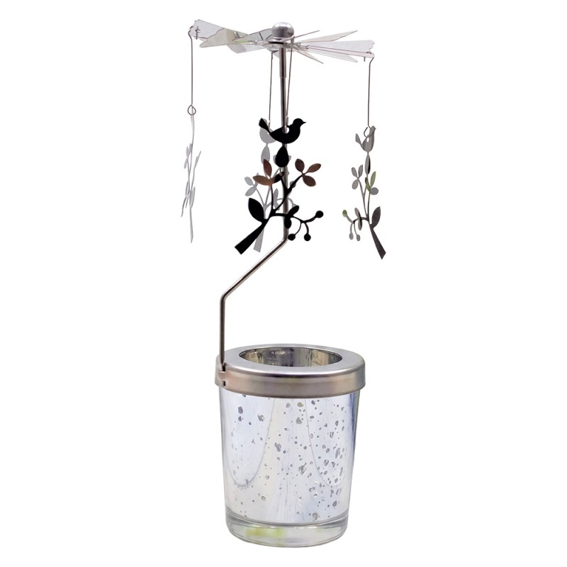 Clayre & Eef Portacandela Color argento Vetro