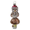 Clayre & Eef Christmas Ornament Bird Silver colored Plastic