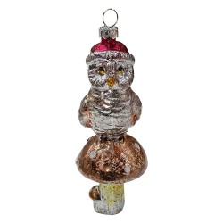 Clayre & Eef Christmas Ornament Bird Silver colored Plastic