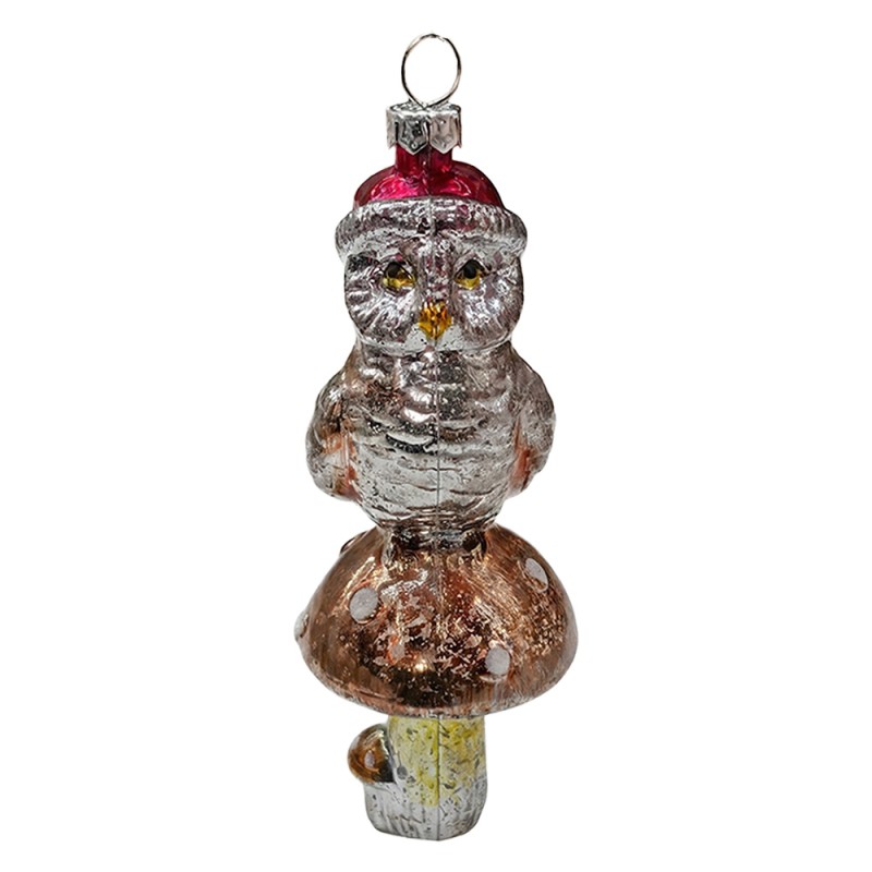 Clayre & Eef Christmas Ornament Bird Silver colored Plastic