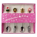 Clayre & Eef Dessertbesteck SET 4 Silberfarbig Metall Weihnachten
