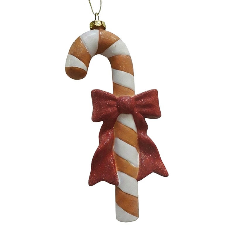 Clayre & Eef Weihnachtsanhänger Zuckerstange Braun Kunststoff