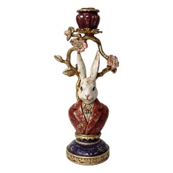 Clayre & Eef Candle holder Rabbit Gold colored Plastic