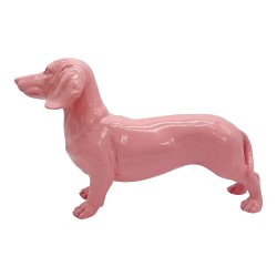 Clayre & Eef Decorative Figurine Dog Pink Plastic