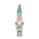 Clayre & Eef Weihnachtsanhänger Weihnachtsmann Rosa Kunststoff