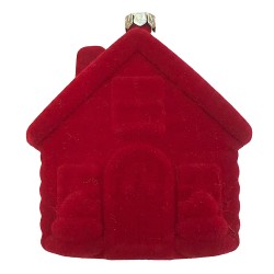 Clayre & Eef Weihnachtsanhänger Haus Rot Kunststoff
