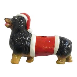 Clayre & Eef Christmas Ornament Dog Dachshund Brown Plastic