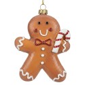 Clayre & Eef Weihnachtsanhänger Pfefferkuchenmann Braun Kunststoff