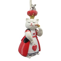 Clayre & Eef Ornamento Natalizio Gatto Bianco Plastica