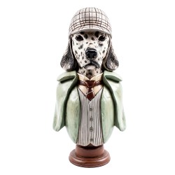 Clayre & Eef Dekorationsfigur Hund Weiß Kunststoff