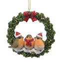 Clayre & Eef Pendentif de Noël Oiseau Vert Plastique