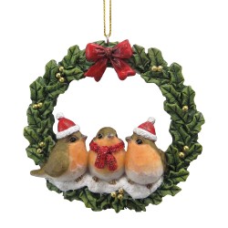 Clayre & Eef Pendentif de Noël Oiseau Vert Plastique