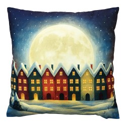 Clayre & Eef Coussin 45x45 cm Bleu Polyester