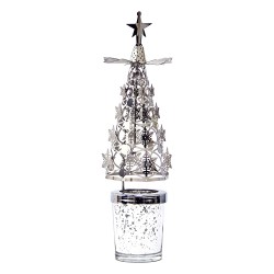 Clayre & Eef Tealight Holder Silver colored Glass