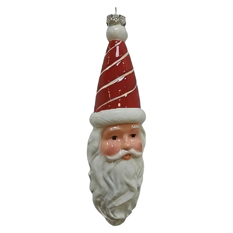 Clayre & Eef Christmas Ornament Santa Claus White Plastic
