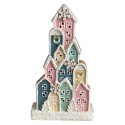 Clayre & Eef Dekorationsfigur Haus Weiß Kunststoff