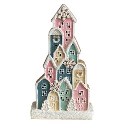 Clayre & Eef Dekorationsfigur Haus Weiß Kunststoff