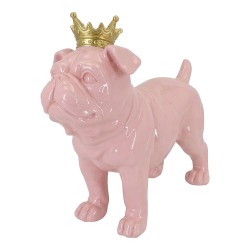 Clayre & Eef Decorative Figurine Dog Pink Plastic