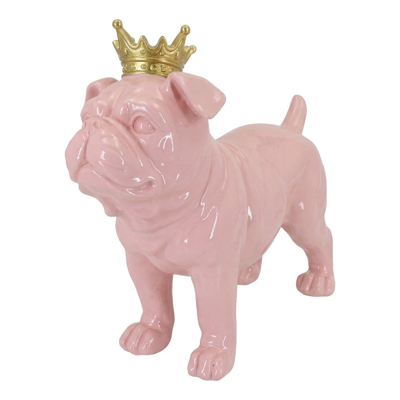 Clayre & Eef Decorative Figurine Dog Pink Plastic