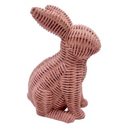 Clayre & Eef Statuetta decorativa Coniglio Rosa Plastica