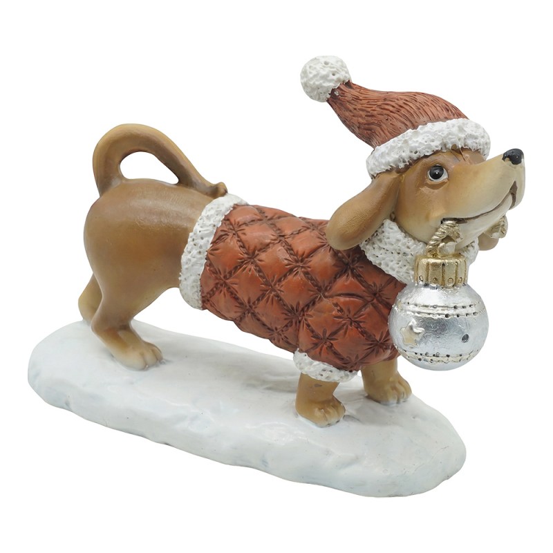 Clayre & Eef Decorative Figurine Dog Brown Plastic