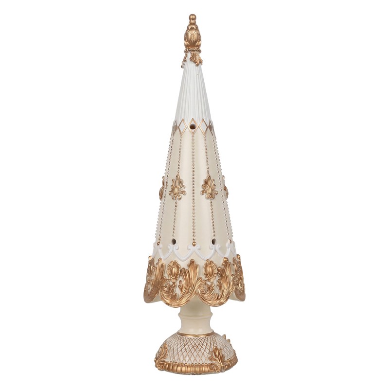 Clayre & Eef Décoration de Noël Sapin de Noël Blanc Plastique