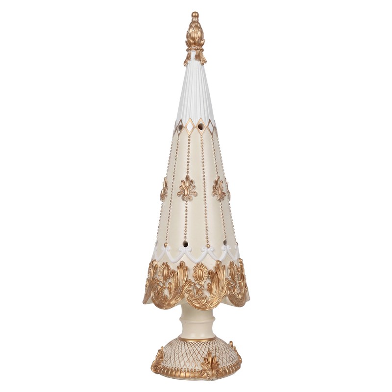 Clayre & Eef Décoration de Noël Sapin de Noël Blanc Plastique