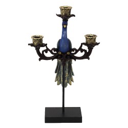 Clayre & Eef Kandelaar Blauw Kunststof