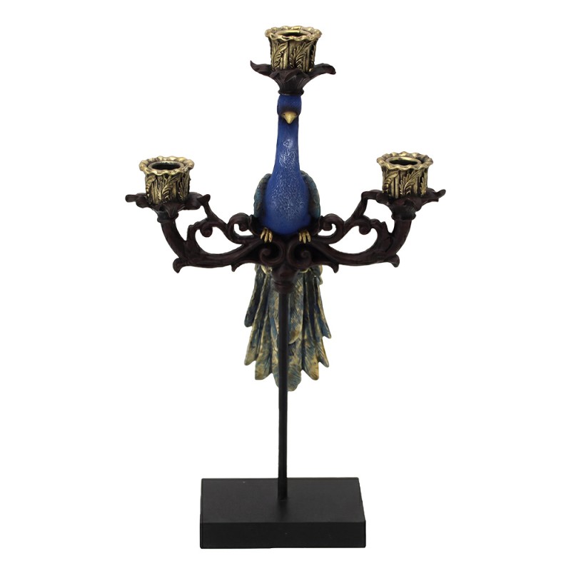 Clayre & Eef Kandelaar Blauw Kunststof