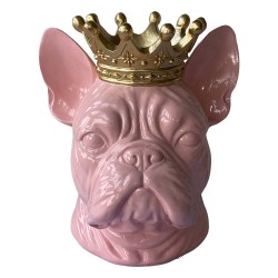 Clayre & Eef Statuetta decorativa Cane Rosa Poliresina