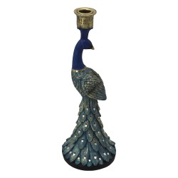 Clayre & Eef Kandelaar Blauw Kunststof