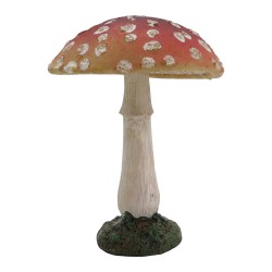 Clayre & Eef Decoratie Beeld Paddenstoel Rood Kunststof