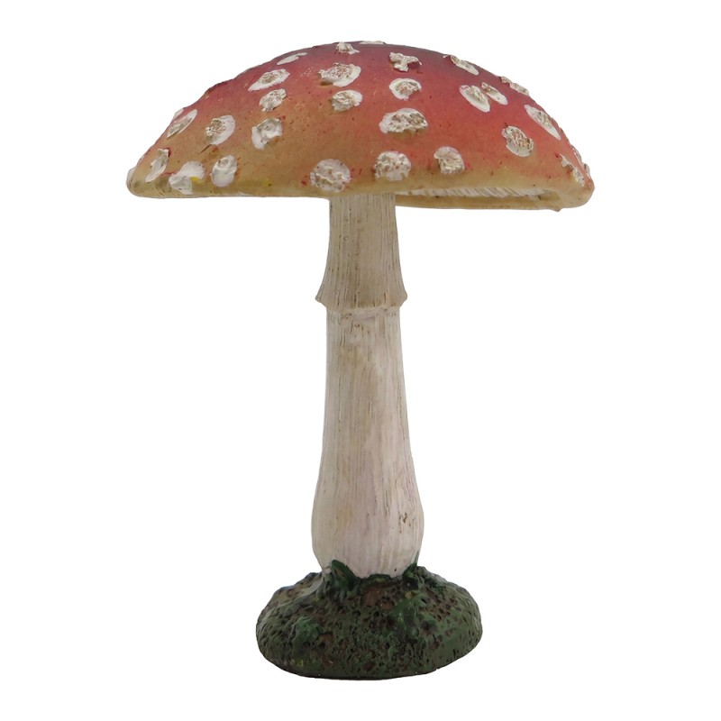 Clayre & Eef Decoratie Beeld Paddenstoel Rood Kunststof