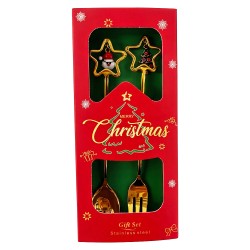 Clayre & Eef Dessertbesteck SET 2 Goldfarbig Metall