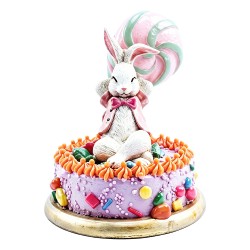 Clayre & Eef Dekorationsfigur Kaninchen Weiß Kunststoff
