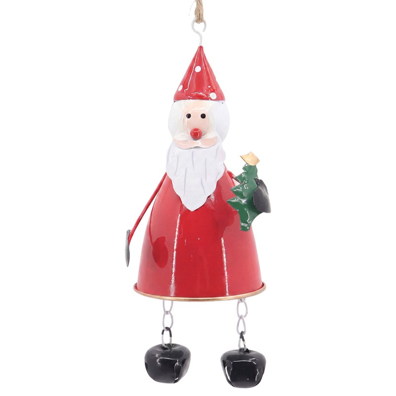 Clayre & Eef Kersthanger Kerstman Rood Metaal