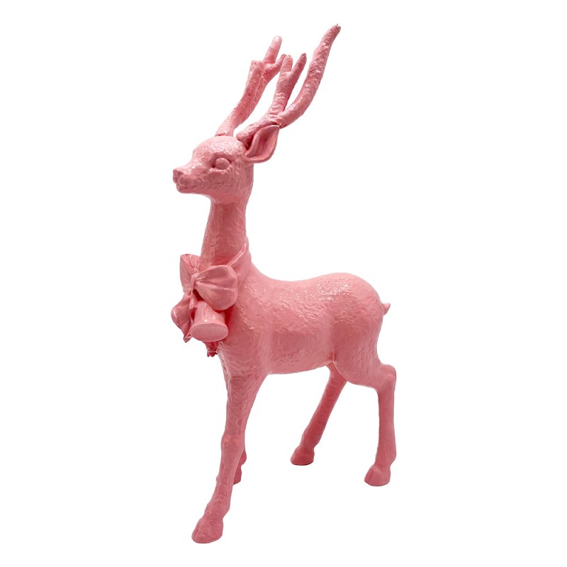 Clayre & Eef Statuetta decorativa Cervo Rosa Plastica