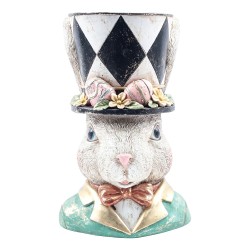 Clayre & Eef Statuetta decorativa Coniglio Bianco Plastica