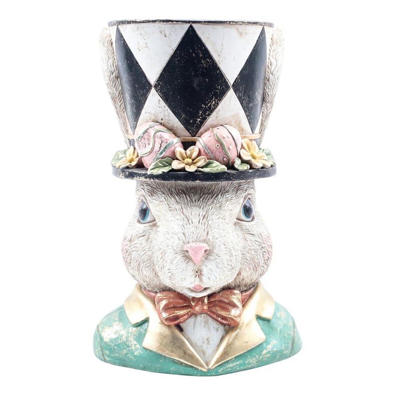 Clayre & Eef Statuetta decorativa Coniglio Bianco Plastica