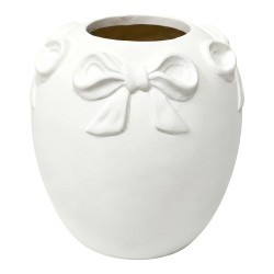 Clayre & Eef Vase White Terracotta